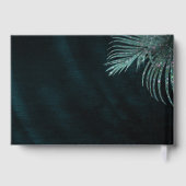 Jewel Palm Leaf Wedding Blauwgroen ID830 Gastenboek (Achterkant)
