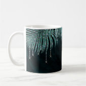 Jewel Palm Leaf Wedding Blauwgroen ID830 Koffiemok (Links)