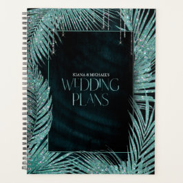 Jewel Palm Leaf Wedding Blauwgroen ID830 Planner