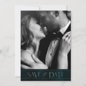 Jewel Palm Leaf Wedding Blauwgroen ID830 Save The Date (Voorkant)