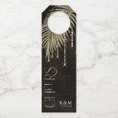 Jewel Palm Leaf Wedding Cheers Gold ID830 Flessenhanger (Voorkant)