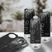 Jewel Palm Leaf Wedding Cheers Silver ID830 Flessenhanger