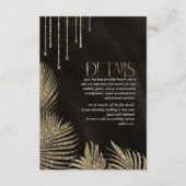 Jewel Palm Leaf Wedding Details Gold ID830 Informatiekaartje (Voorkant)