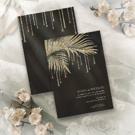 Jewel Palm Leaf Wedding Gold ID830