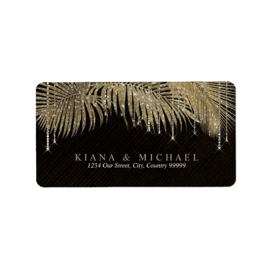 Jewel Palm Leaf Wedding Gold ID830 Etiket (Voorkant)