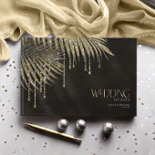 Jewel Palm Leaf Wedding Gold ID830 Gastenboek