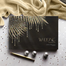 Jewel Palm Leaf Wedding Gold ID830 Gastenboek