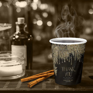 Jewel Palm Leaf Wedding Gold ID830 Papieren Bekers