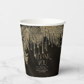 Jewel Palm Leaf Wedding Gold ID830 Papieren Bekers (Achterkant)