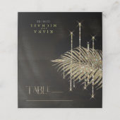 Jewel Palm Leaf Wedding Gold ID830 Plaatskaartje (Buitenkant ongevouwen)