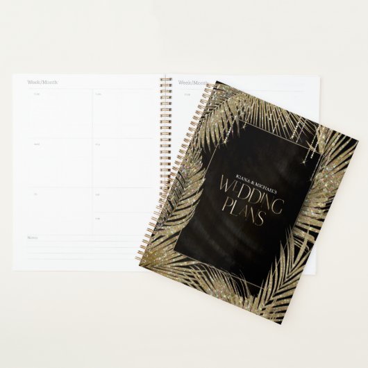 Jewel Palm Leaf Wedding Gold ID830 Planner (Display)