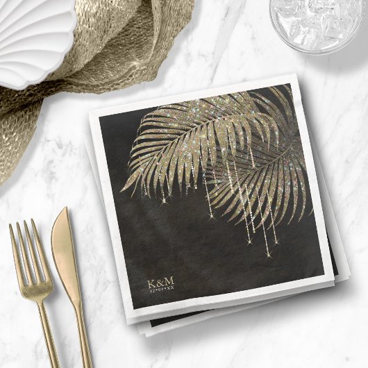 Jewel Palm Leaf Wedding Gold ID830 Servet