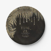 Jewel Palm Leaf Wedding Gold V2 ID830 Papieren Bordje (Voorkant)
