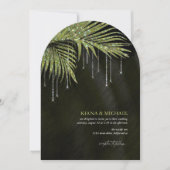 Jewel Palm Leaf Wedding Green Arch ID830 Kaart (Voorkant)