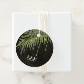 Jewel Palm Leaf Wedding Green ID830 Bedankjes Labels (In situ)