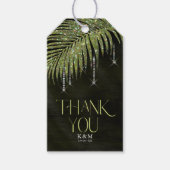Jewel Palm Leaf Wedding Green ID830 Cadeaulabel (Voorkant)