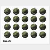Jewel Palm Leaf Wedding Green ID830 Classic Round Ronde Sticker (Vel)