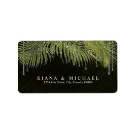 Jewel Palm Leaf Wedding Green ID830 Etiket