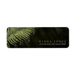 Jewel Palm Leaf Wedding Green ID830 Etiket