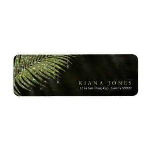 Jewel Palm Leaf Wedding Green ID830 Etiket