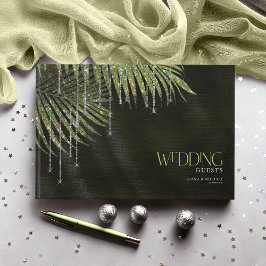 Jewel Palm Leaf Wedding Green ID830 Gastenboek