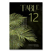 Jewel Palm Leaf Wedding Green ID830 Kaart (Achterkant)
