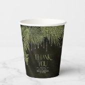 Jewel Palm Leaf Wedding Green ID830 Papieren Bekers (Achterkant)