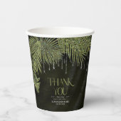 Jewel Palm Leaf Wedding Green ID830 Papieren Bekers (Voorkant)