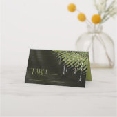 Jewel Palm Leaf Wedding Green ID830 Place Card Plaatskaartje (Voorkant)
