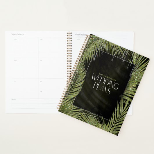 Jewel Palm Leaf Wedding Green ID830 Planner (Display)