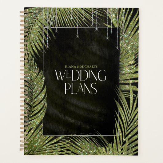 Jewel Palm Leaf Wedding Green ID830 Planner (Voorkant)
