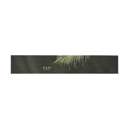 Jewel Palm Leaf Wedding Green ID830 Uitnodigingen Wikkel (Vlak)
