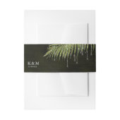 Jewel Palm Leaf Wedding Green ID830 Uitnodigingen Wikkel (Voorkant Voorbeeld)