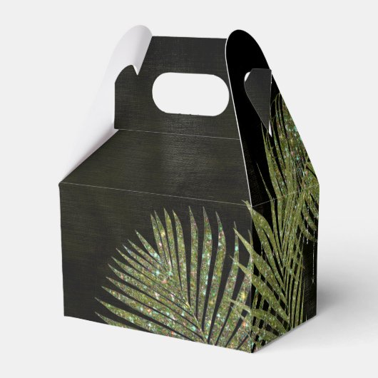 Jewel Palm Leaf Wedding Green V2 ID830 Bedankdoosjes (Achterkant)