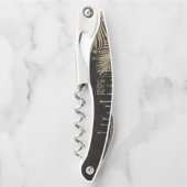 Jewel Palm Leaf Wedding Party Gold ID830 Kurkentrekker (Voorkant)