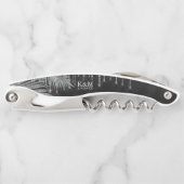 Jewel Palm Leaf Wedding Party Silver ID830 Kurkentrekker (Voorkant)