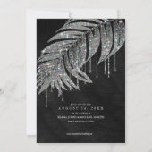Jewel Palm Leaf Wedding Photo Silver ID830 Save The Date (Achterkant)