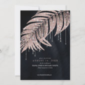 Jewel Palm Leaf Wedding Roos Gold ID830 Save The Date (Achterkant)
