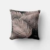 Jewel Palm Leaf Wedding Roos Gold/Navy ID830 Kussen (Voorkant)