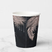 Jewel Palm Leaf Wedding Roos Gold/Navy ID830 Papieren Bekers (Rechts)