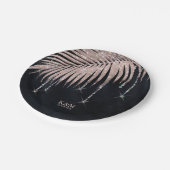 Jewel Palm Leaf Wedding Roos Gold/Navy ID830 Papieren Bordje (Gekanteld)