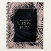 Jewel Palm Leaf Wedding Roos Gold/Navy ID830 Planner (Voorkant)