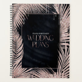 Jewel Palm Leaf Wedding Roos Gold/Navy ID830 Planner