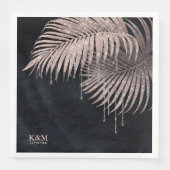 Jewel Palm Leaf Wedding Roos Gold/Navy ID830 Servet (Voorkant)
