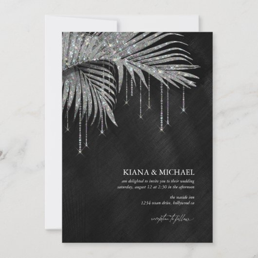 Jewel Palm Leaf Wedding Silver ID830 (Voorkant)