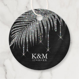 Jewel Palm Leaf Wedding Silver ID830 Bedankjes Labels