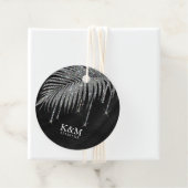 Jewel Palm Leaf Wedding Silver ID830 Bedankjes Labels (In situ)