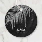 Jewel Palm Leaf Wedding Silver ID830 Bedankjes Labels (Voorkant)