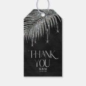Jewel Palm Leaf Wedding Silver ID830 Cadeaulabel (Voorkant)