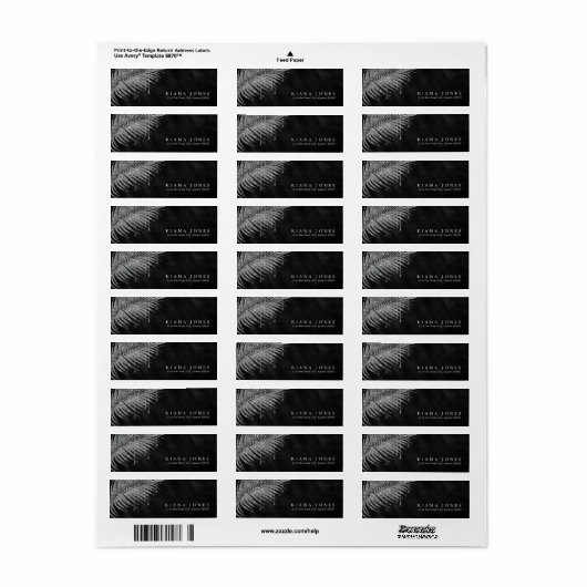 Jewel Palm Leaf Wedding Silver ID830 Etiket (Full Sheet)